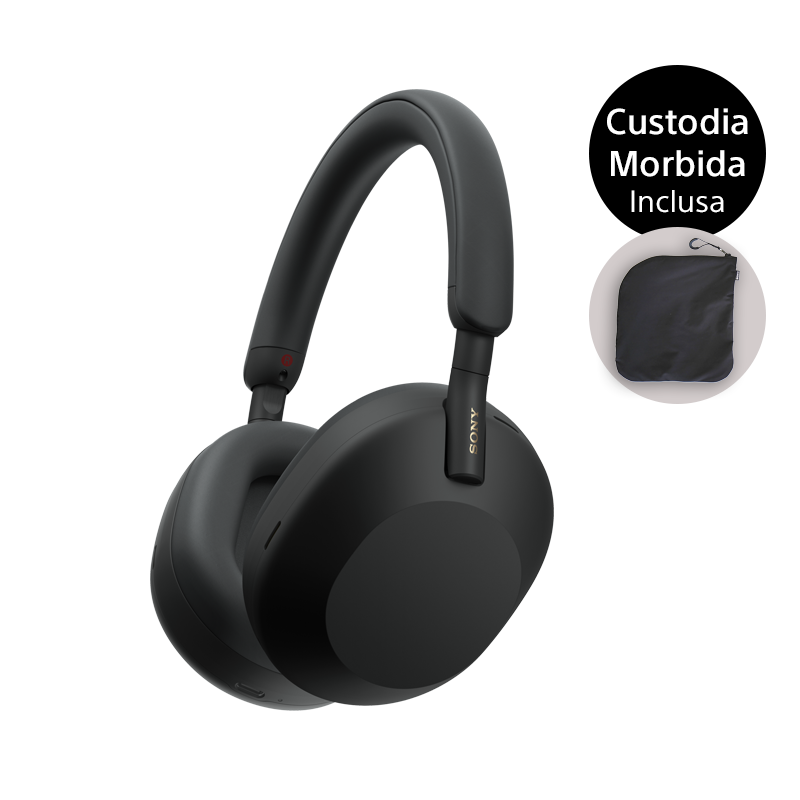 WH-1000XM5SA Cuffie wireless con Noise Cancelling con Custodia Morbida WH-1000XM5SA Cuffie wireless con Noise Cancelling con Custodia Morbida