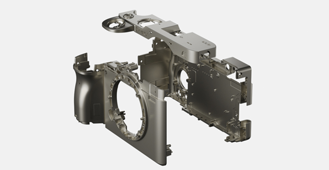 Immagine della sezione esplosa dei componenti della struttura in lega di magnesio