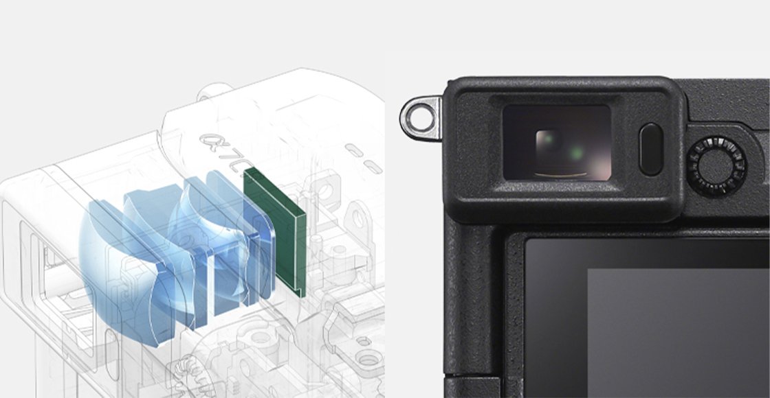 Immagini dell'interno del mirino e del primo piano del mirino