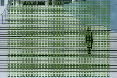 Illustrazione che mostra i 759 punti AF a rilevamento di fase densamente distribuiti sul sensore di immagine.